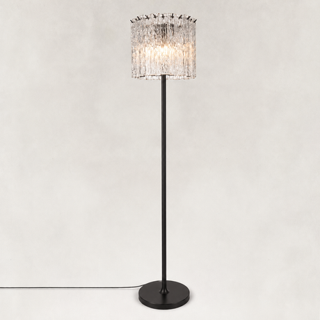 Solira Textured Glass Cylinder Floor Lamp 64"H
