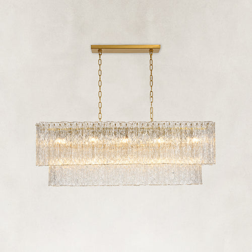 Solira Textured Glass Rectangular Chandelier 54
