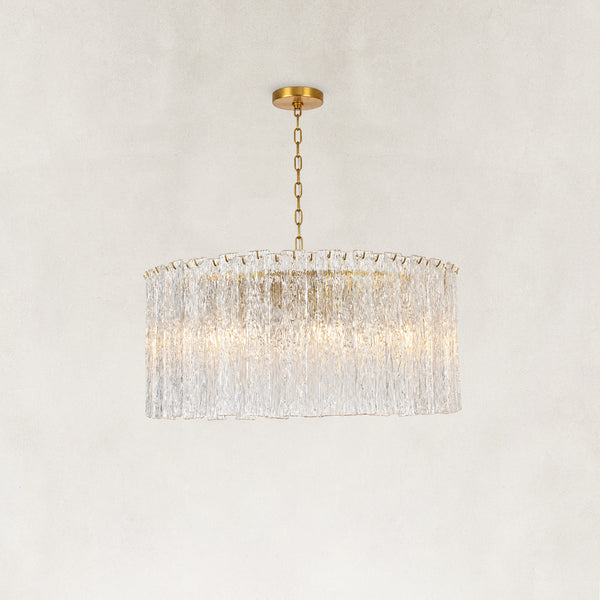Solira Textured Glass Round Chandelier 36"D