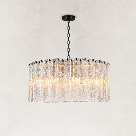 Solira Textured Glass Round Chandelier 36"D