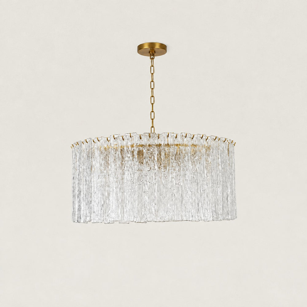 Solira Textured Glass Round Chandelier 36"D
