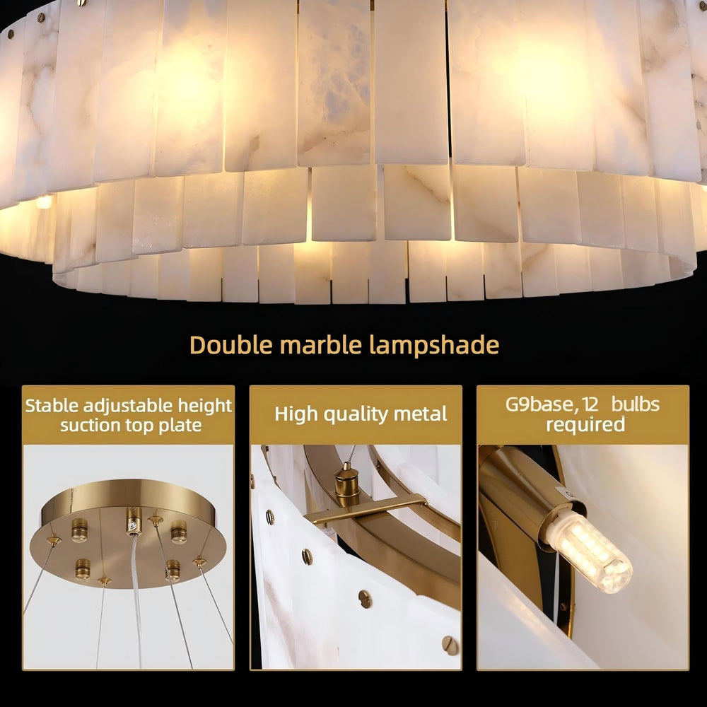 Solis Alabaster Round Chandelier 32"D