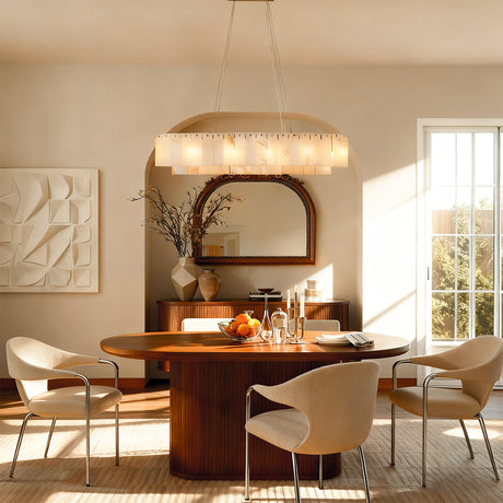 Solis Alabaster Oval Chandelier 40"