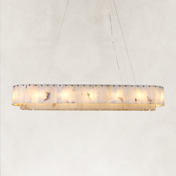 Solis Alabaster Oval Chandelier 54"W