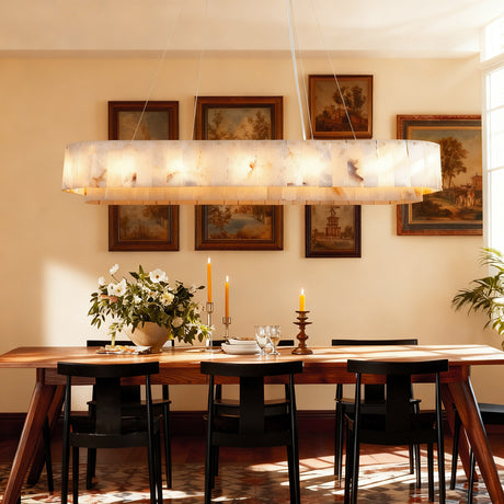 Solis Alabaster Oval Chandelier 54"W