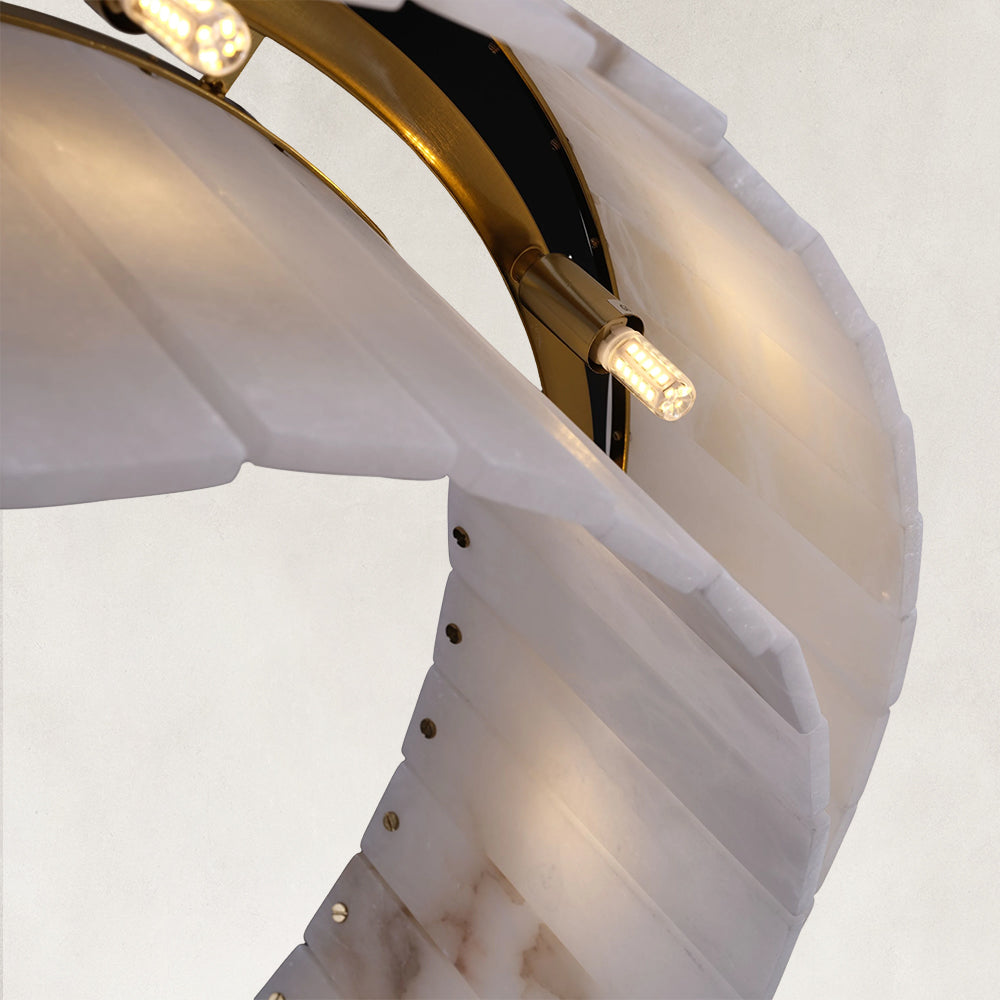 Solis Alabaster Oval Chandelier 54"W