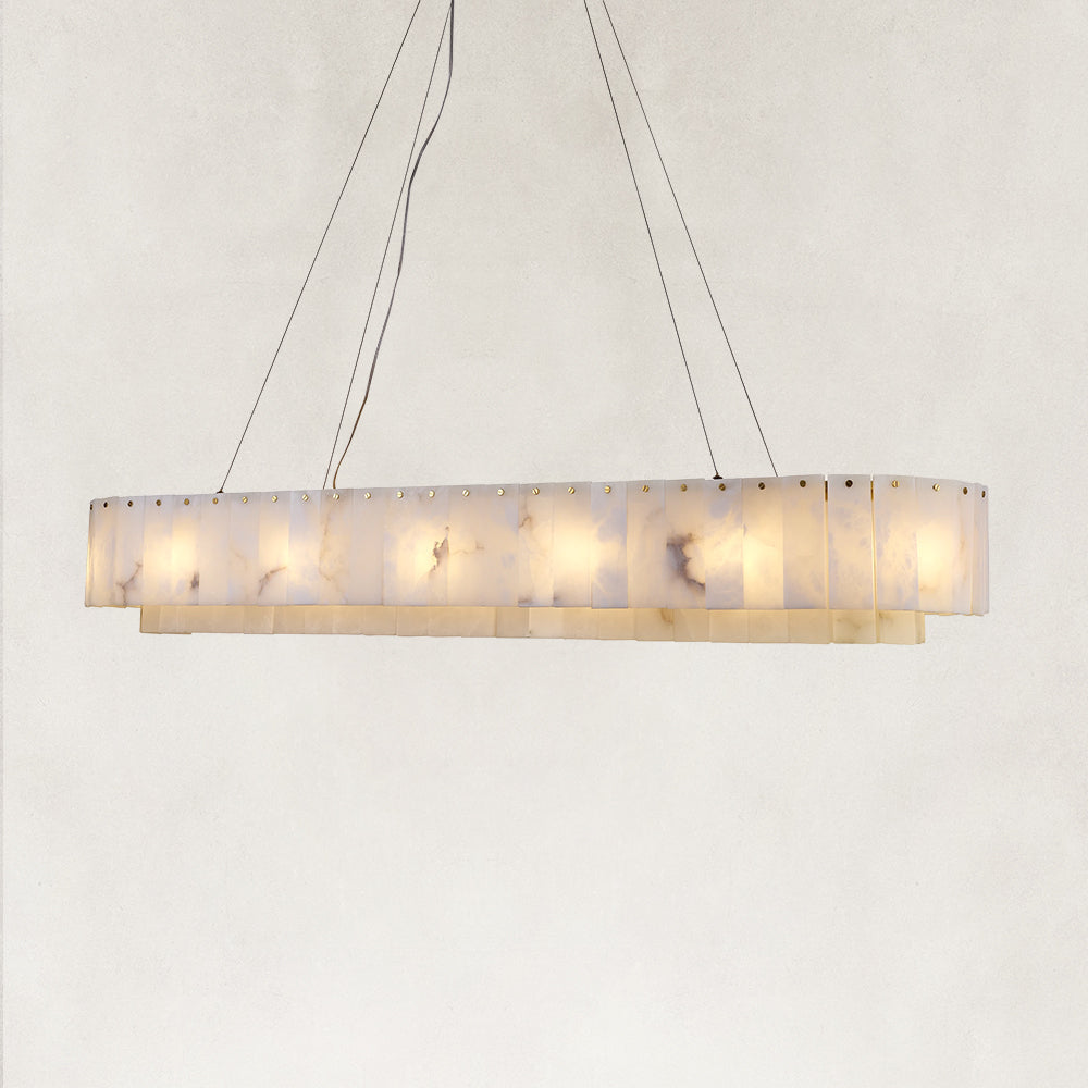 Solis Alabaster Oval Chandelier 54"W