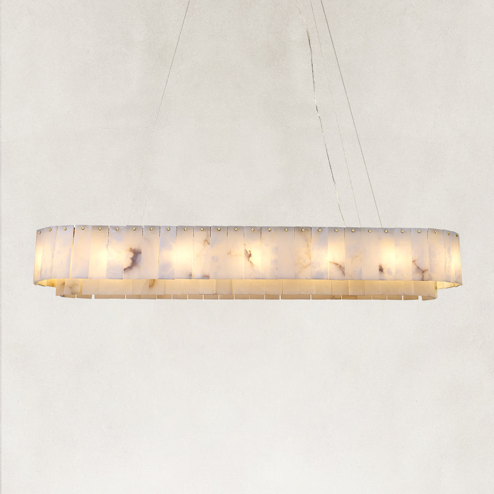 Solis Alabaster Oval Chandelier 54"W