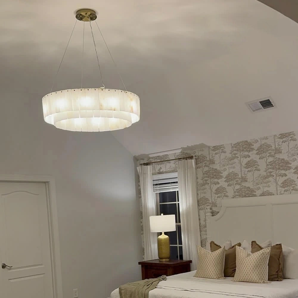 Solis Alabaster Round Chandelier 32"D