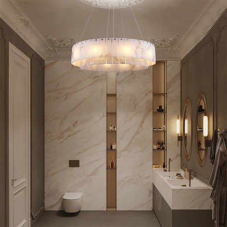Solis Alabaster Round Chandelier 32"D