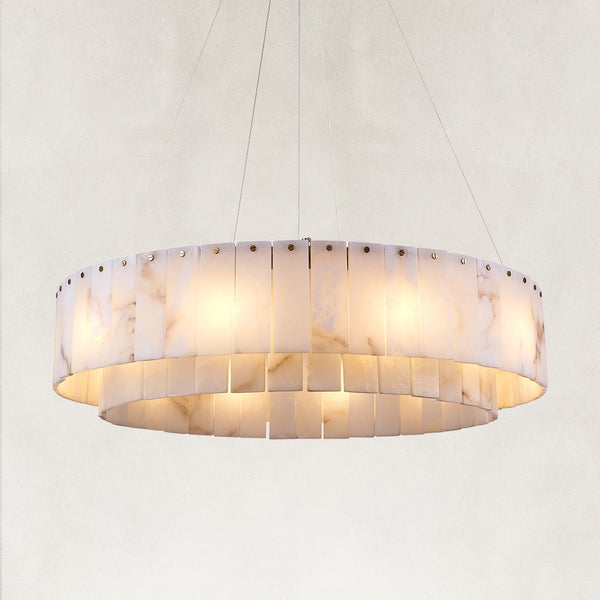 Solis Alabaster Round Chandelier 31"D