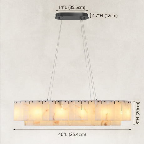 Solis Alabaster Oval Chandelier 40"