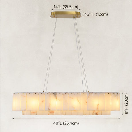 Solis Alabaster Oval Chandelier 40"
