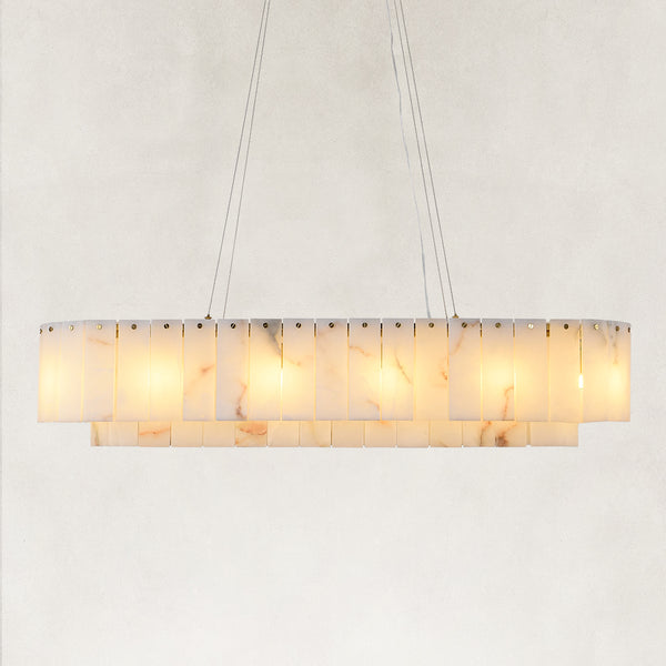 Solis Alabaster Oval Chandelier 40"W