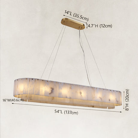 Solis Alabaster Oval Chandelier 54"W