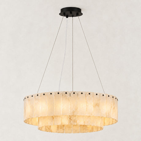 Solis Alabaster Round Chandelier 24"D