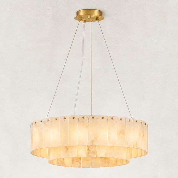 Solis Alabaster Round Chandelier 24"D
