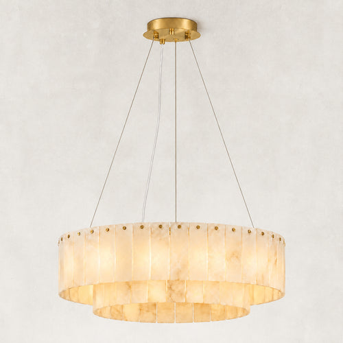 Solis Alabaster Round Chandelier 24