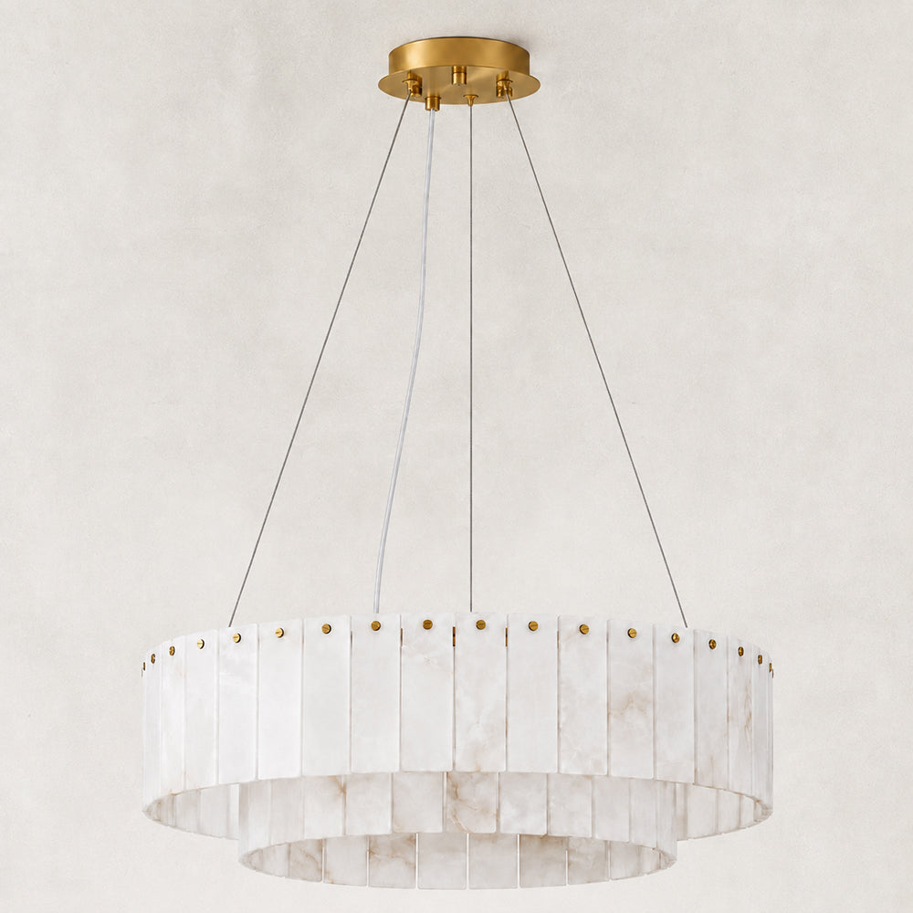 Solis Alabaster Round Chandelier 24"D