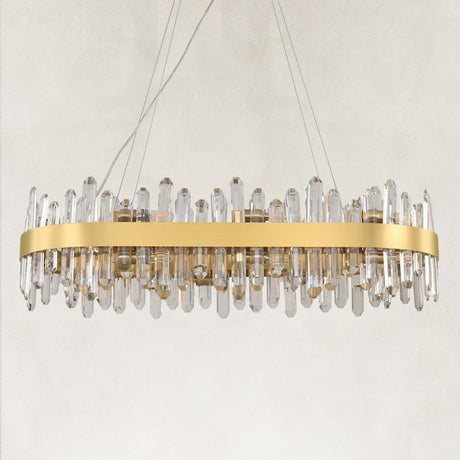 Stello Crystal Strip Oval Chandelier 36"W