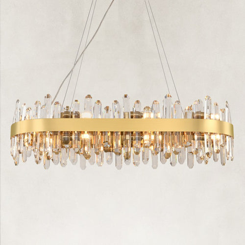 Stello Crystal Strip Oval Chandelier 36