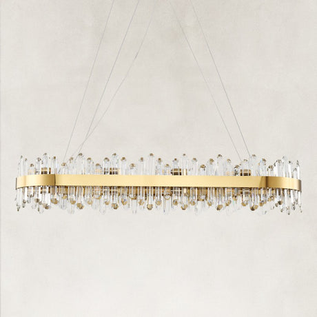 Stello Crystal Strip Oval Chandelier 52"W