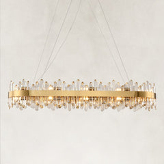 Stello Crystal Strip Oval Chandelier 52