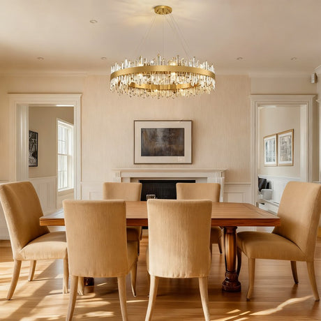 Stello Crystal Strip Round Chandelier 24"D