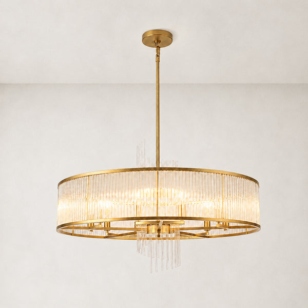 Syloria Glass Rod Round Chandelier 36"D