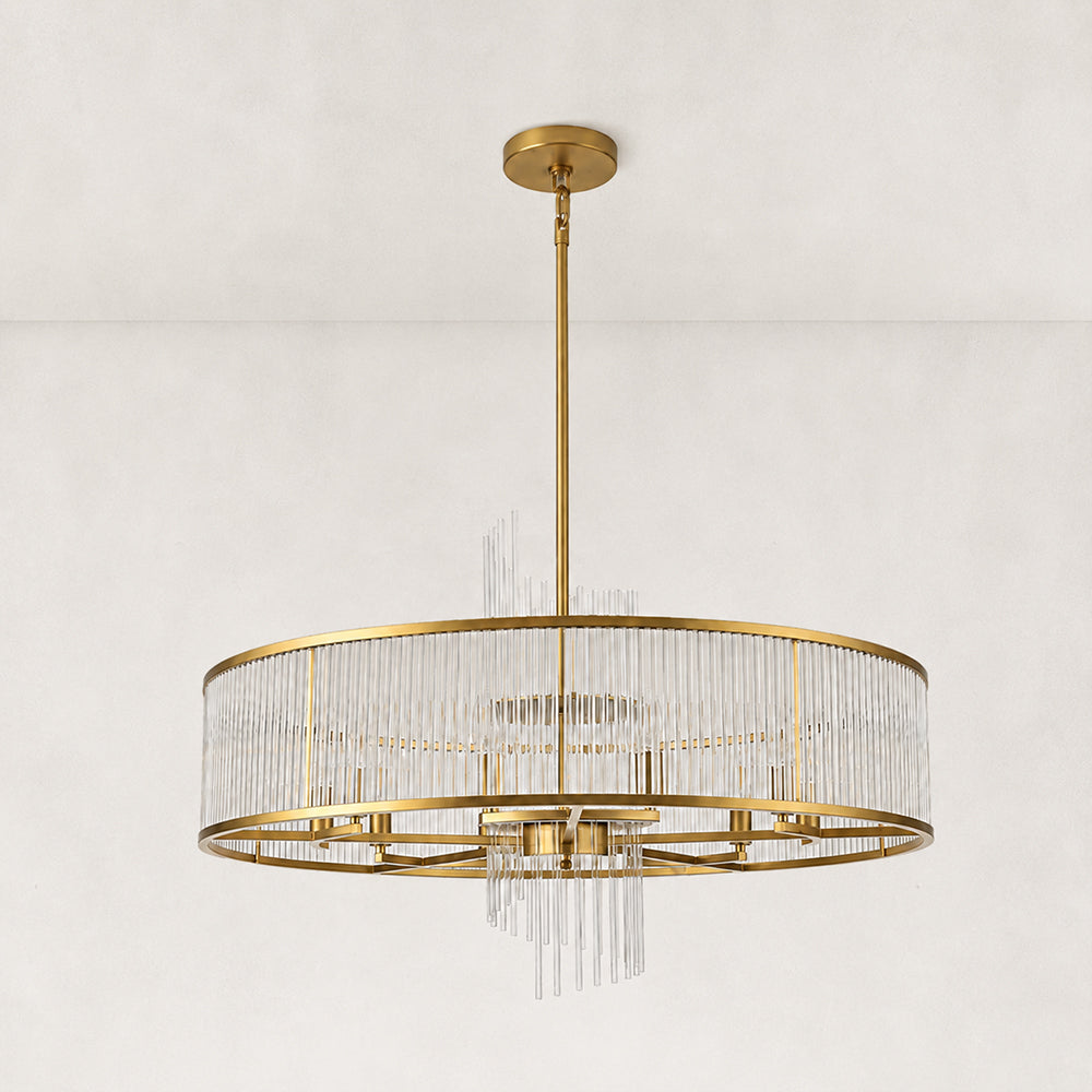 Syloria Glass Rod Round Chandelier 36"D