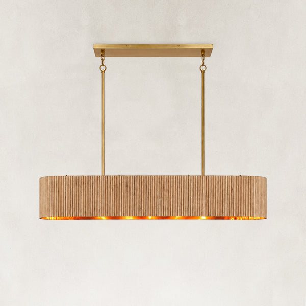 Tavo Oak Wood Liner Chandelier 54"W