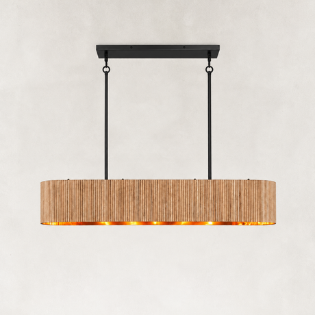 Tavo Oak Wood Liner Chandelier 54"W