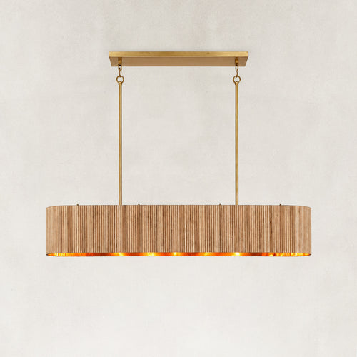 Tavo Oak Wood Liner Chandelier 54