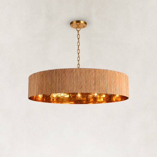 Tavo Oak Wood Round Chandelier 48
