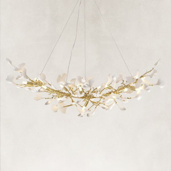 Twila Branches Ceramic Glow Rectangular Chandelier 55"W