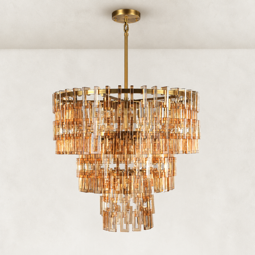 Vaeo Crystal Tiered Round Chandelier 32"W