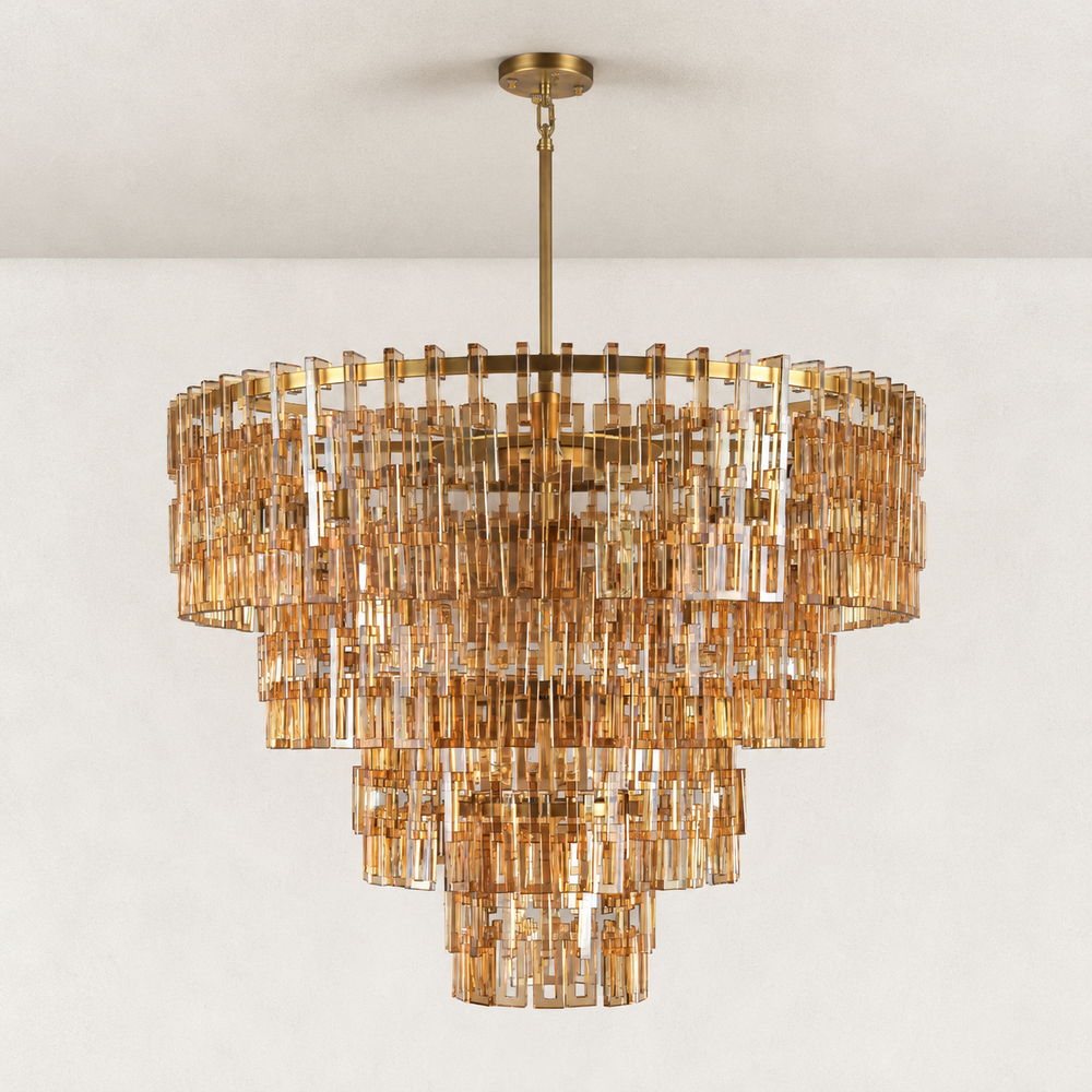 Vaeo Crystal Tiered Round Chandelier 46"W