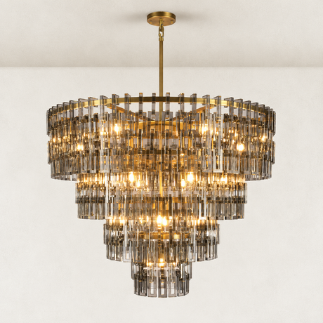 Vaeo Crystal Tiered Round Chandelier 46"W