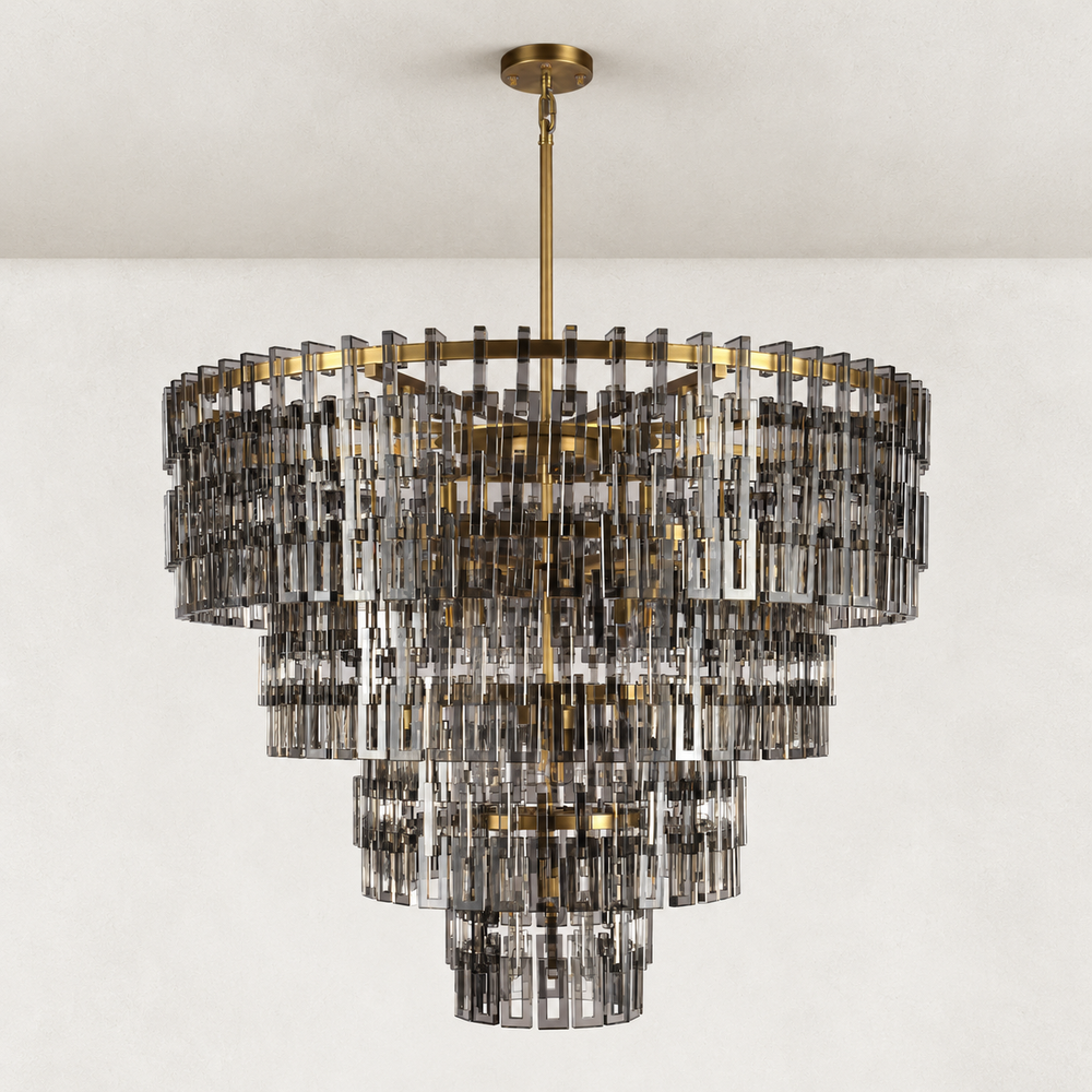 Vaeo Crystal Tiered Round Chandelier 46"W