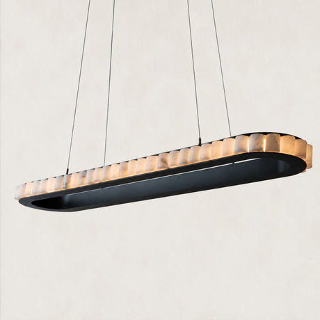 Velmora Oval Ring Natural Alabaster Chandelier 59"W