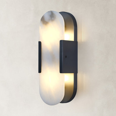 Velo Alabaster Oval Wall Sconce 14"H