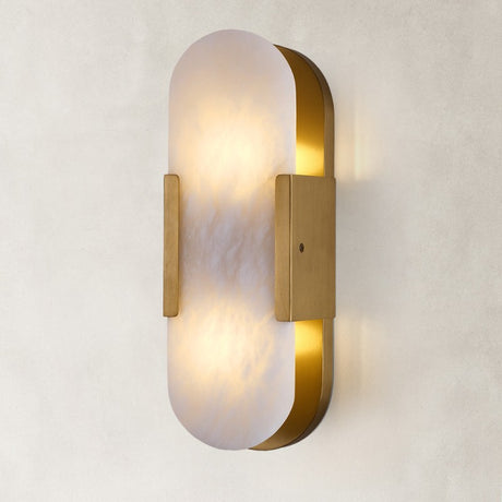 Velo Alabaster Oval Wall Sconce 14"H