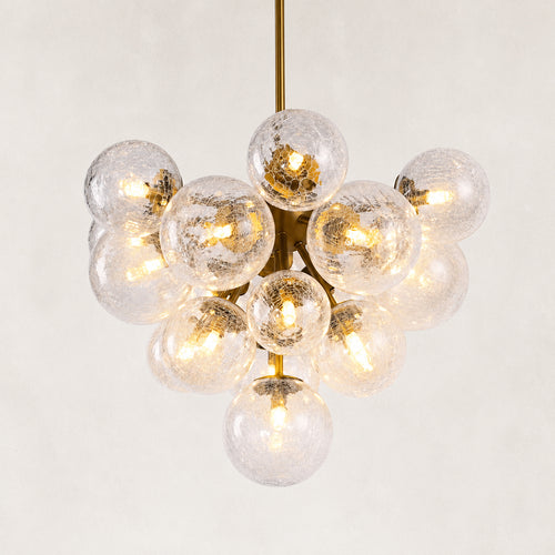 Veloria Crackled Glass Cluster Round Chandelier 24