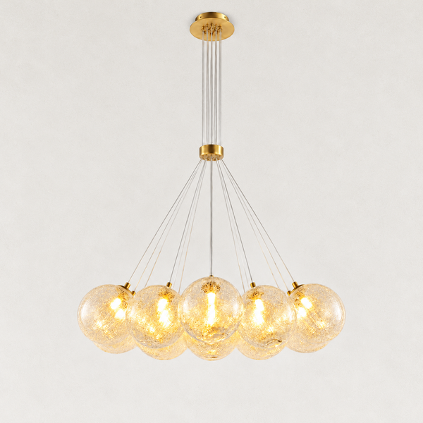Veloria Crackled Glass Globe Chandelier 36"W