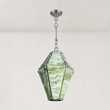 Verdelle Emerald Green Marble Lantern Pendant 18"H