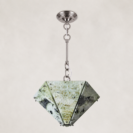 Verdelle Emerald Green Marble Pendant 8"H