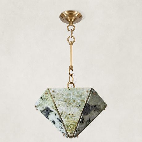 Verdelle Emerald Green Marble Pendant 8"H