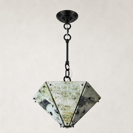 Verdelle Emerald Green Marble Pendant 8"H