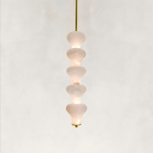 Vertical Sculptural Cluster Alabaster Pendant 6