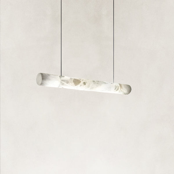 Verve Linear Alabaster Tube Pendant Light 47"L